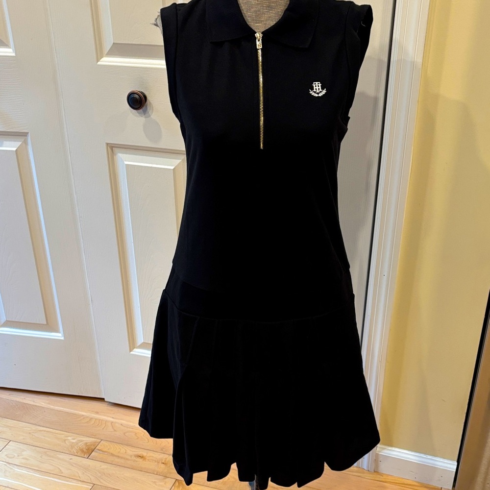 Tommy Hilfiger Black Sleeveless Polo Zip-Front Mini Dress